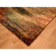 Load image into Gallery viewer, 9&#39;x12&#39; Sunset Colors, Modern Design, Pure Sari Silk, Soft To The Touch, Hand Knotted, Oriental Rug FWR457050