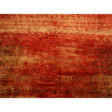 Load image into Gallery viewer, 9&#39;x12&#39; Sunset Colors, Modern Design, Pure Sari Silk, Soft to the Touch, Hand Knotted, Oriental Rug FWR457050