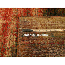 Load image into Gallery viewer, 9&#39;x12&#39; Sunset Colors, Modern Design, Pure Sari Silk, Soft To The Touch, Hand Knotted, Oriental Rug FWR457050