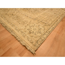 Load image into Gallery viewer, 7&#39;9&quot;x10&#39;3&quot; Ecru Brown, Mamluk Design, Tone On Tone, Zero Pile, Hand Knotted, Pure Wool, Oriental Rug FWR457080