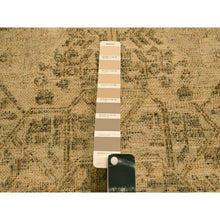 Load image into Gallery viewer, 7&#39;9&quot;x10&#39;3&quot; Ecru Brown, Mamluk Design, Tone On Tone, Zero Pile, Hand Knotted, Pure Wool, Oriental Rug FWR457080