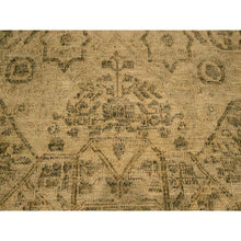 Load image into Gallery viewer, 7&#39;9&quot;x10&#39;3&quot; Ecru Brown, Mamluk Design, Tone On Tone, Zero Pile, Hand Knotted, Pure Wool, Oriental Rug FWR457080