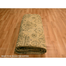 Load image into Gallery viewer, 7&#39;9&quot;x10&#39;3&quot; Ecru Brown, Mamluk Design, Tone On Tone, Zero Pile, Hand Knotted, Pure Wool, Oriental Rug FWR457080