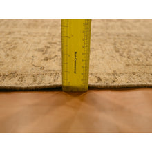 Load image into Gallery viewer, 7&#39;9&quot;x10&#39;3&quot; Ecru Brown, Mamluk Design, Tone On Tone, Zero Pile, Hand Knotted, Pure Wool, Oriental Rug FWR457080