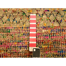 Load image into Gallery viewer, 9&#39;x12&#39;3&quot; Burlywood Brown, Sari Silk And Wool, Repetitive Line And Geometric Design, Hand Knotted, Oriental, Rug FWR457086