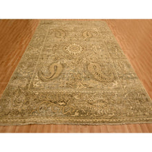 Load image into Gallery viewer, 8&#39;9&quot;x11&#39;10&quot; Earth Tone Colors, Tone on Tone, Zero Pile, Distressed, Shaved Low with Suzani Design, Hand Knotted, 100% Wool, Oriental Rug FWR457092