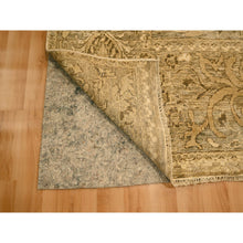 Load image into Gallery viewer, 8&#39;9&quot;x11&#39;10&quot; Earth Tone Colors, Tone On Tone, Zero Pile, Distressed, Shaved Low With Suzani Design, Hand Knotted, 100% Wool, Oriental Rug FWR457092