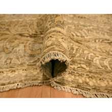 Load image into Gallery viewer, 8&#39;9&quot;x11&#39;10&quot; Earth Tone Colors, Tone on Tone, Zero Pile, Distressed, Shaved Low with Suzani Design, Hand Knotted, 100% Wool, Oriental Rug FWR457092