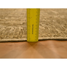 Load image into Gallery viewer, 8&#39;9&quot;x11&#39;10&quot; Earth Tone Colors, Tone On Tone, Zero Pile, Distressed, Shaved Low With Suzani Design, Hand Knotted, 100% Wool, Oriental Rug FWR457092