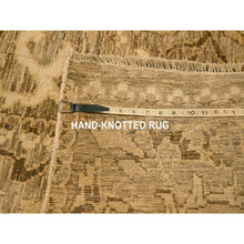 Load image into Gallery viewer, 8&#39;9&quot;x11&#39;10&quot; Earth Tone Colors, Tone on Tone, Zero Pile, Distressed, Shaved Low with Suzani Design, Hand Knotted, 100% Wool, Oriental Rug FWR457092