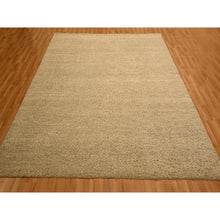 Load image into Gallery viewer, 7&#39;9&quot;x9&#39;7&quot; Beige, Tone on Tone, Undyed Natural Wool, Grass Design, Hand Knotted, Oriental Rug FWR457098