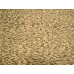 7'9"x9'7" Beige, Tone on Tone, Undyed Natural Wool, Grass Design, Hand Knotted, Oriental Rug FWR457098