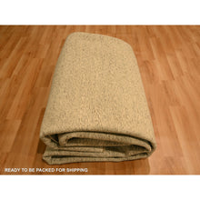 Load image into Gallery viewer, 7&#39;9&quot;x9&#39;7&quot; Beige, Tone on Tone, Undyed Natural Wool, Grass Design, Hand Knotted, Oriental Rug FWR457098