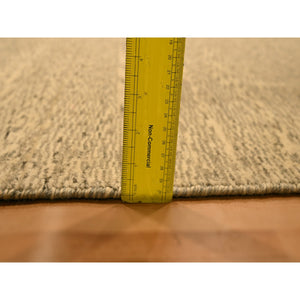 7'9"x9'7" Beige, Tone on Tone, Undyed Natural Wool, Grass Design, Hand Knotted, Oriental Rug FWR457098