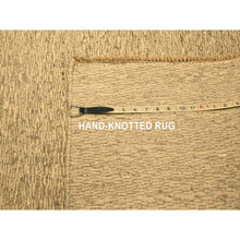 Load image into Gallery viewer, 7&#39;9&quot;x9&#39;7&quot; Beige, Tone On Tone, Undyed Natural Wool, Grass Design, Hand Knotted, Oriental Rug FWR457098