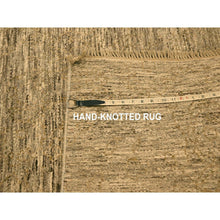 Load image into Gallery viewer, 8&#39;10&quot;x11&#39;10&quot;  Khaki Brown, Plain Solid Design, Undyed Natural Wool, Tone On Tone, Hand Knotted, Oriental Rug FWR457110