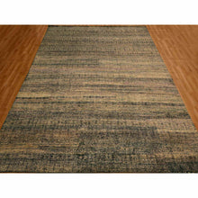 Load image into Gallery viewer, 8&#39;x10&#39;2&quot; Beaver Brown, Obscured Pattern Grass Design, Sari Silk, Hand Knotted, Oriental Rug FWR457116