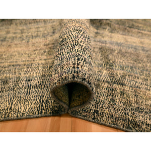 8'x10'2" Beaver Brown, Obscured Pattern Grass Design, Sari Silk, Hand Knotted, Oriental Rug FWR457116
