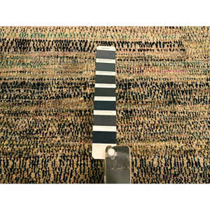 8'x10'2" Beaver Brown, Obscured Pattern Grass Design, Sari Silk, Hand Knotted, Oriental Rug FWR457116