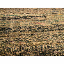 Load image into Gallery viewer, 8&#39;x10&#39;2&quot; Beaver Brown, Obscured Pattern Grass Design, Sari Silk, Hand Knotted, Oriental Rug FWR457116