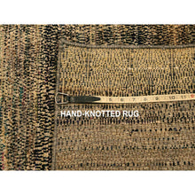 Load image into Gallery viewer, 8&#39;x10&#39;2&quot; Beaver Brown, Obscured Pattern Grass Design, Sari Silk, Hand Knotted, Oriental Rug FWR457116