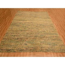 Load image into Gallery viewer, 8&#39;x10&#39; Burlywood Brown, Wool and Sari Silk with Grass Design, Hand Knotted, Oriental Rug FWR457128