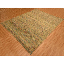 Load image into Gallery viewer, 8&#39;x10&#39; Burlywood Brown, Wool and Sari Silk with Grass Design, Hand Knotted, Oriental Rug FWR457128
