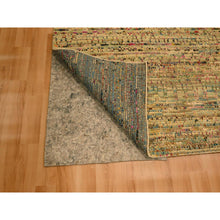 Load image into Gallery viewer, 8&#39;x10&#39; Burlywood Brown, Wool and Sari Silk with Grass Design, Hand Knotted, Oriental Rug FWR457128