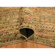 Load image into Gallery viewer, 8&#39;x10&#39; Burlywood Brown, Wool and Sari Silk with Grass Design, Hand Knotted, Oriental Rug FWR457128