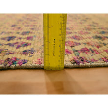 Load image into Gallery viewer, 7&#39;9&quot;x10&#39; Burlywood Brown, Colorful Diamond Motif, Natural Wool with Sari Silk, Textured Pile, Hand Knotted, Oriental Rug FWR457146