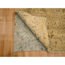 Load image into Gallery viewer, 7&#39;9&quot;x10&#39;1&quot; Earth Tone Colors, Arts and Crafts Design, Undyed Natural Wool, Zero Pile, Distressed, Shaved Low, Hand Knotted, Oriental Rug FWR457158