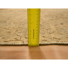Load image into Gallery viewer, 7&#39;9&quot;x10&#39;1&quot; Earth Tone Colors, Arts and Crafts Design, Undyed Natural Wool, Zero Pile, Distressed, Shaved Low, Hand Knotted, Oriental Rug FWR457158