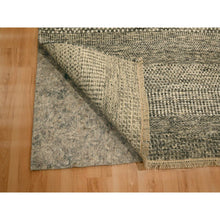 Load image into Gallery viewer, 7&#39;9&quot;x10&#39;2&quot; Storm Gray, Modern Grass Design, Tone on Tone, Undyed Natural Wool, Hand Knotted, Oriental Rug FWR457164