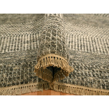 Load image into Gallery viewer, 7&#39;9&quot;x10&#39;2&quot; Storm Gray, Modern Grass Design, Tone on Tone, Undyed Natural Wool, Hand Knotted, Oriental Rug FWR457164