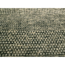 Load image into Gallery viewer, 7&#39;9&quot;x10&#39;2&quot; Storm Gray, Modern Grass Design, Tone on Tone, Undyed Natural Wool, Hand Knotted, Oriental Rug FWR457164