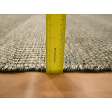 Load image into Gallery viewer, 7&#39;9&quot;x10&#39;2&quot; Storm Gray, Modern Grass Design, Tone on Tone, Undyed Natural Wool, Hand Knotted, Oriental Rug FWR457164