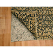 Load image into Gallery viewer, 7&#39;8&quot;x8&#39;7&quot; Cafe Au Lait Brown, Geometric Flower Rosette Motif, Undyed Natural Wool, Tone on Tone, Hand Knotted, Squarish, Oriental Rug FWR457170