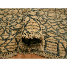 Load image into Gallery viewer, 7&#39;8&quot;x8&#39;7&quot; Cafe Au Lait Brown, Geometric Flower Rosette Motif, Undyed Natural Wool, Tone on Tone, Hand Knotted, Squarish, Oriental Rug FWR457170
