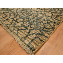 Load image into Gallery viewer, 7&#39;8&quot;x8&#39;7&quot; Cafe Au Lait Brown, Geometric Flower Rosette Motif, Undyed Natural Wool, Tone on Tone, Hand Knotted, Squarish, Oriental Rug FWR457170