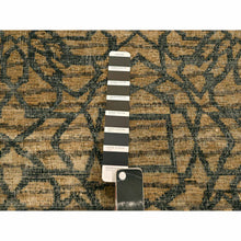 Load image into Gallery viewer, 7&#39;8&quot;x8&#39;7&quot; Cafe Au Lait Brown, Geometric Flower Rosette Motif, Undyed Natural Wool, Tone on Tone, Hand Knotted, Squarish, Oriental Rug FWR457170