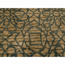 Load image into Gallery viewer, 7&#39;8&quot;x8&#39;7&quot; Cafe Au Lait Brown, Geometric Flower Rosette Motif, Undyed Natural Wool, Tone on Tone, Hand Knotted, Squarish, Oriental Rug FWR457170