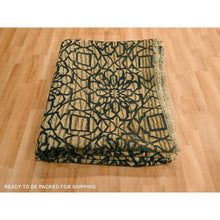 Load image into Gallery viewer, 7&#39;8&quot;x8&#39;7&quot; Cafe Au Lait Brown, Geometric Flower Rosette Motif, Undyed Natural Wool, Tone on Tone, Hand Knotted, Squarish, Oriental Rug FWR457170