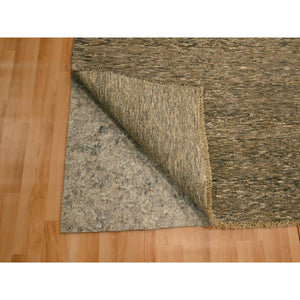 7'6"x10' Bison Brown, Modern Grass Design with Distinct Abrash, Undyed Natural Wool, Tone on Tone, Hand Knotted, Oriental Rug FWR457176