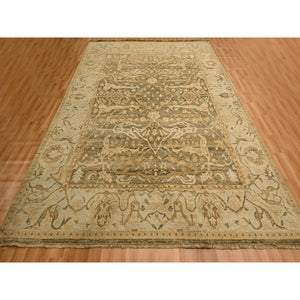 8'10"x12'2" Thrush Brown, Bijar Garus Design, Zero Pile, Distressed, Shaved Low, Hand Knotted, 100% Wool, Oriental Rug FWR457188