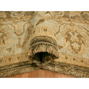 8'10"x12'2" Thrush Brown, Bijar Garus Design, Zero Pile, Distressed, Shaved Low, Hand Knotted, 100% Wool, Oriental Rug FWR457188