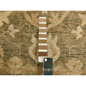 8'10"x12'2" Thrush Brown, Bijar Garus Design, Zero Pile, Distressed, Shaved Low, Hand Knotted, 100% Wool, Oriental Rug FWR457188