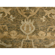 Load image into Gallery viewer, 8&#39;10&quot;x12&#39;2&quot; Thrush Brown, Bijar Garus Design, Zero Pile, Distressed, Shaved Low, Hand Knotted, 100% Wool, Oriental Rug FWR457188