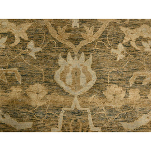 8'10"x12'2" Thrush Brown, Bijar Garus Design, Zero Pile, Distressed, Shaved Low, Hand Knotted, 100% Wool, Oriental Rug FWR457188