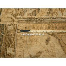 Load image into Gallery viewer, 8&#39;10&quot;x12&#39;2&quot; Thrush Brown, Bijar Garus Design, Zero Pile, Distressed, Shaved Low, Hand Knotted, 100% Wool, Oriental Rug FWR457188