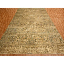 Load image into Gallery viewer, 10&#39;x13&#39;8&quot; Nuthatch Brown, Mamluk Design, Zero Pile, Distressed, Shaved Low, Hand Knotted, 100% Wool, Oriental Rug FWR457194